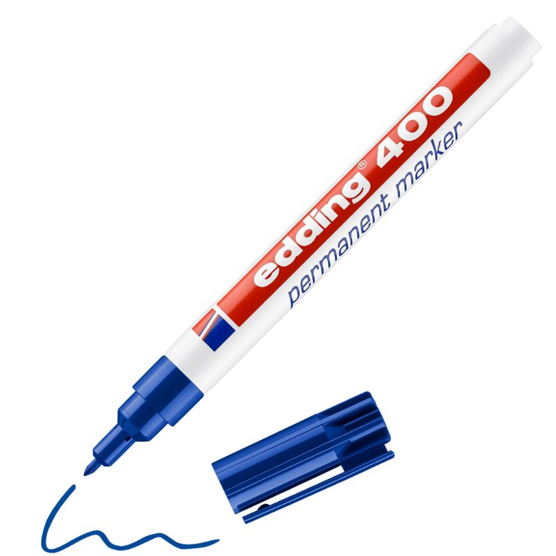 Marker niezmywalny 1mm, 400 niebieski Edding